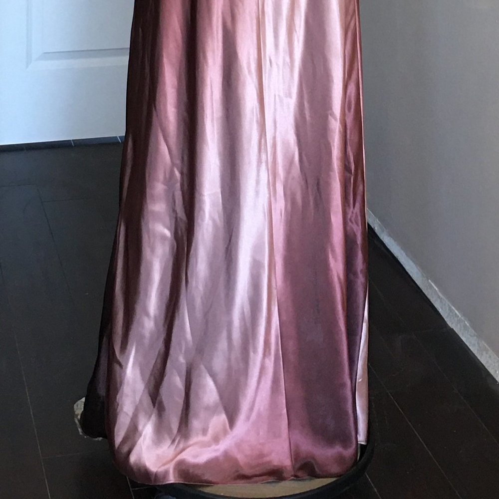 Ombré Beaded and Embroidered Sheath Gown - Picture 10 of 13